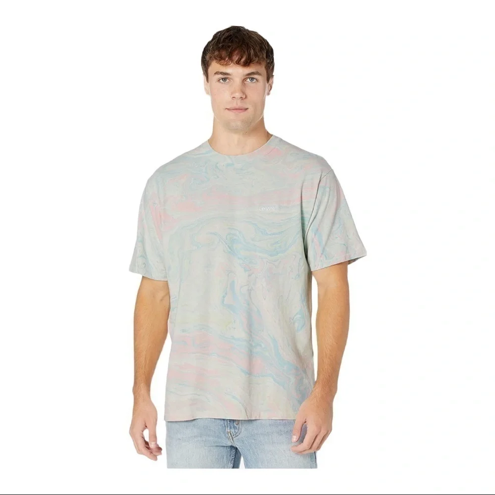 𝅺levi's Premium Red Tab Vintage Tee Marble Dye Calypso